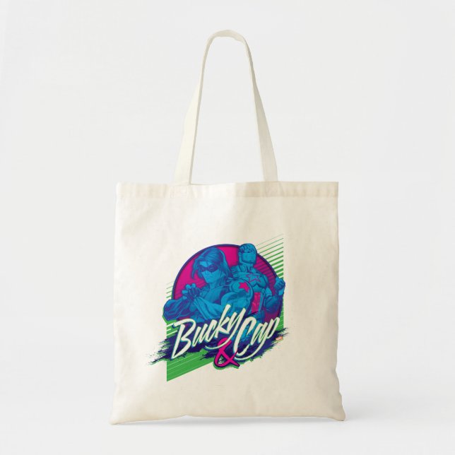 Avengers Classics | Neon Bucky & Cap Graphic Tote Bag (Front)