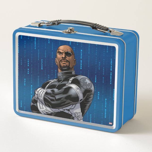 Avengers Classics | Nick Fury Arms Crossed Metal Lunch Box (Front)