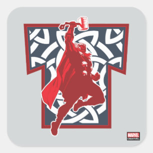 Avengers Classics   Norse Thor Graphic Square Sticker
