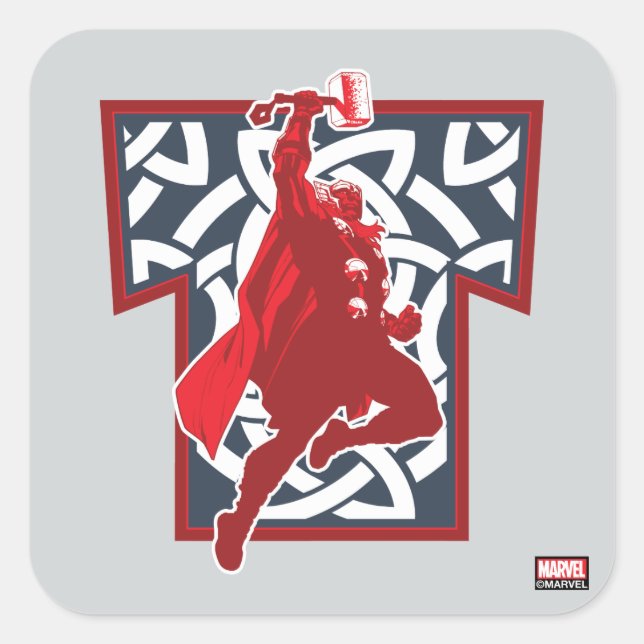 Avengers Classics | Norse Thor Graphic Square Sticker (Front)