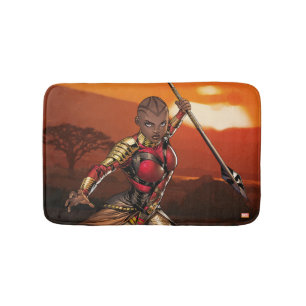 Avengers Classics   Okoye Leaping With Spear Bath Mat