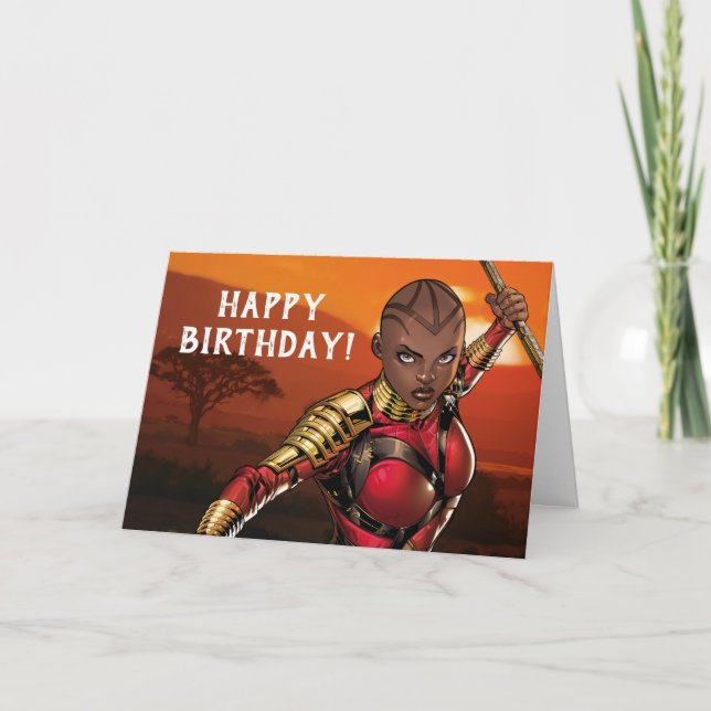 Avengers Classics | Okoye Leaping With Spear Card (Front)