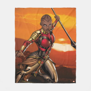 Avengers Classics   Okoye Leaping With Spear Fleece Blanket