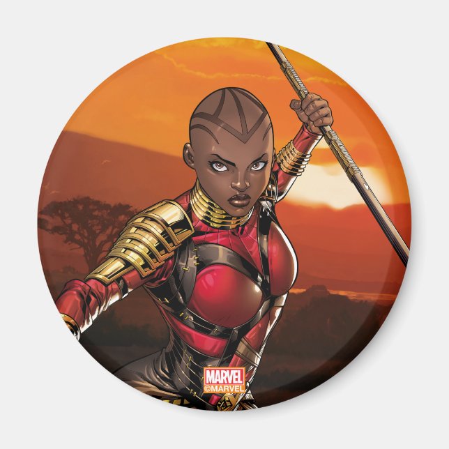 Avengers Classics | Okoye Leaping With Spear Magnet (Front)