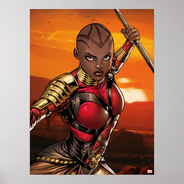Avengers Classics | Okoye Leaping With Spear Poster (Front)
