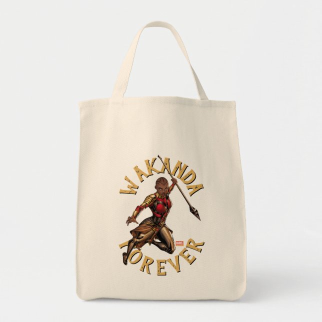 Avengers Classics | Okoye Leaping With Spear Tote Bag (Front)