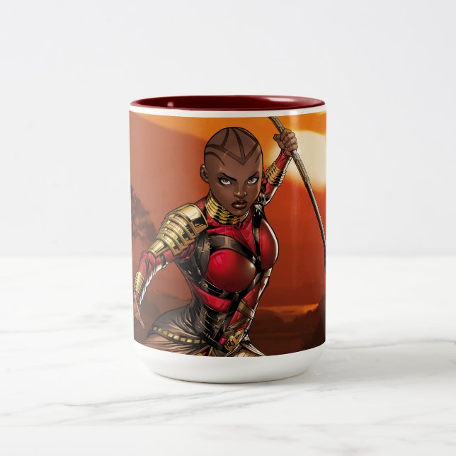 Avengers Classics | Okoye Leaping With Spear Two-Tone Coffee Mug (Center)