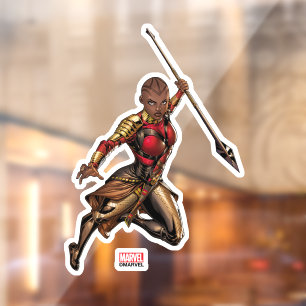 Avengers Classics Okoye Leaping With Spear Window Cling