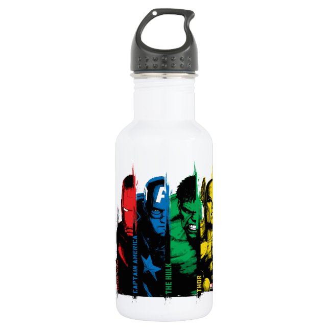 Avengers Classics | Paint Brush Lineup 532 Ml Water Bottle (Front)