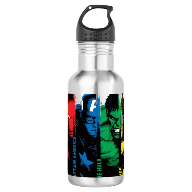 Avengers Classics | Paint Brush Lineup 710 Ml Water Bottle (Front)