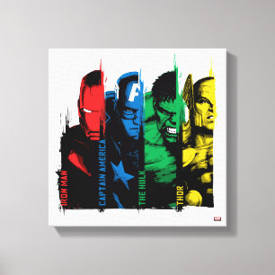 Avengers Classics Paint Brush Lineup Canvas Print