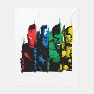 Avengers Classics   Paint Brush Lineup Fleece Blanket