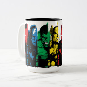 Avengers Classics   Paint Brush Lineup Two-Tone Coffee Mug