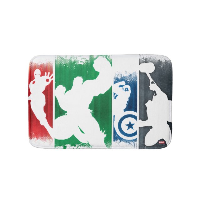 Avengers Classics | Paint Swatch Silhouettes Bath Mat (Front)