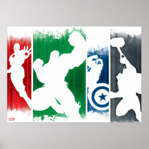 Avengers Classics   Paint Swatch Silhouettes Poster