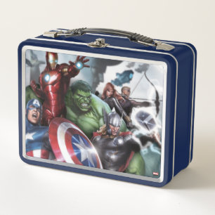 Avengers Classics   Poised For Battle Drawing Metal Lunch Box