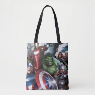 Avengers Classics   Poised For Battle Drawing Tote Bag