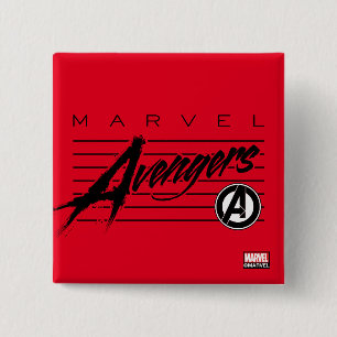 Avengers Classics Retro Avengers Stylized Logo 2 Inch Square Button