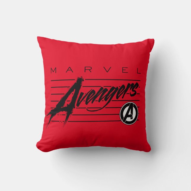 Avengers Classics | Retro Avengers Stylized Logo Throw Pillow (Front)
