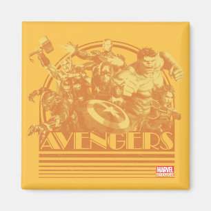 Avengers Classics Retro Avengers Sunset Graphic Magnet