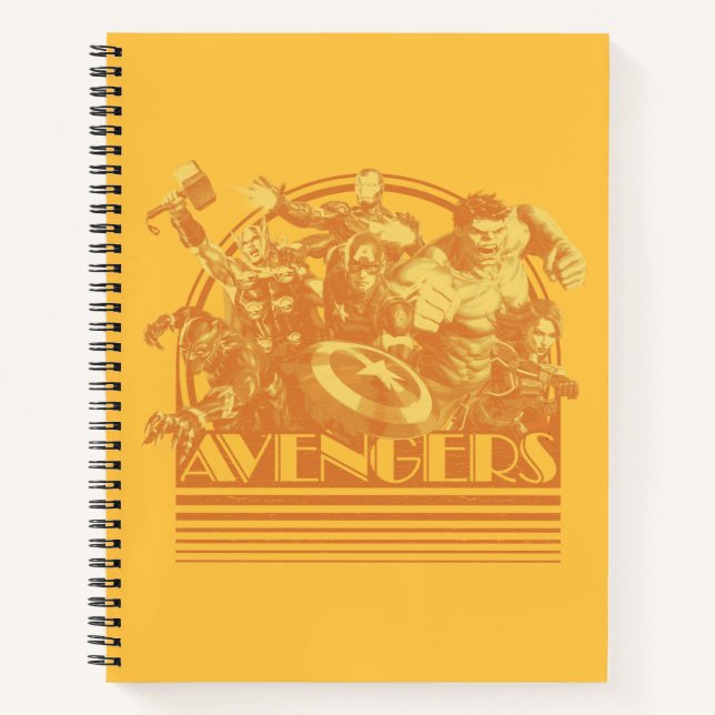 Avengers Classics | Retro Avengers Sunset Graphic Notebook (Front)