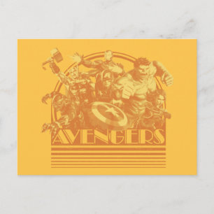 Avengers Classics   Retro Avengers Sunset Graphic Postcard