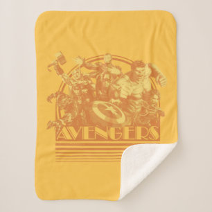 Avengers Classics Retro Avengers Sunset Graphic Sherpa Blanket