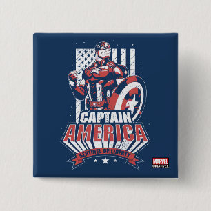 Avengers Classics Retro Captain America Liberty 2 Inch Square Button