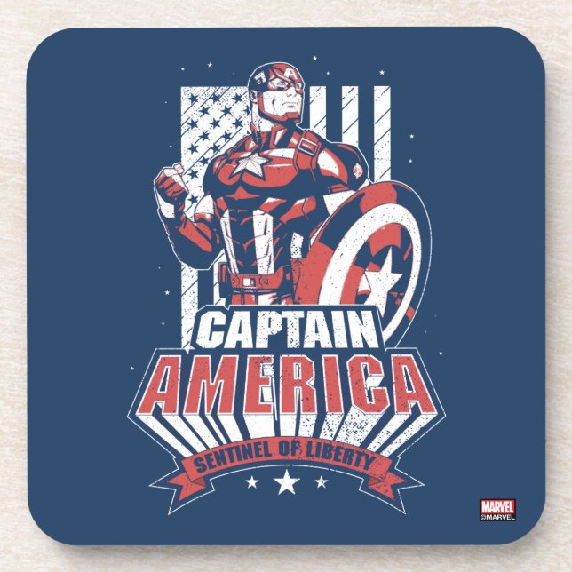 Avengers Classics | Retro Captain America Liberty Coaster (Front)