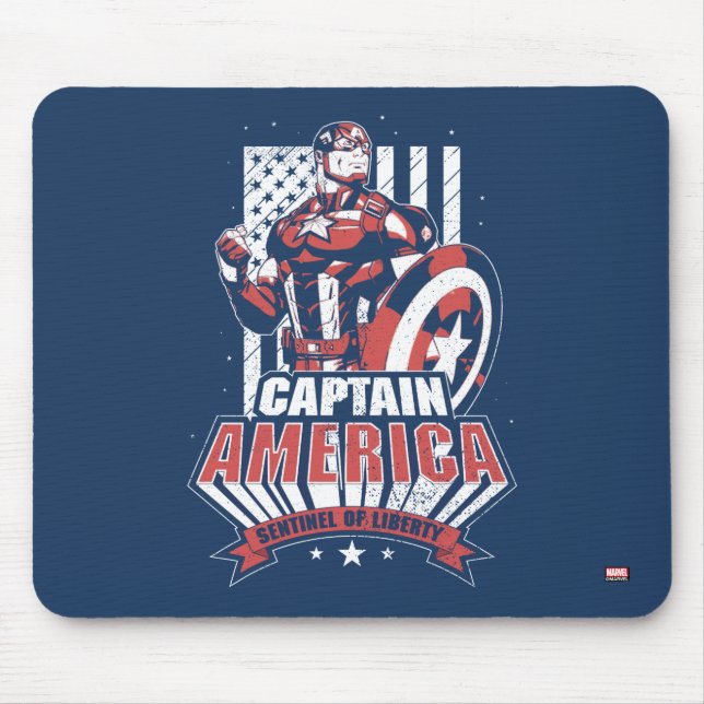 Avengers Classics | Retro Captain America Liberty Mouse Pad (Front)