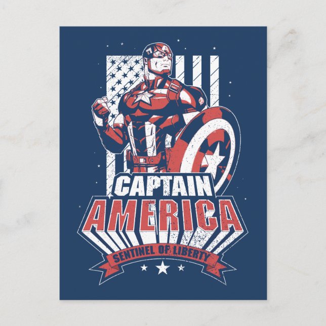 Avengers Classics | Retro Captain America Liberty Postcard (Front)