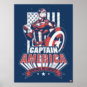 Avengers Classics   Retro Captain America Liberty Poster
