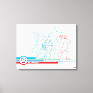 Avengers Classics Retro Lineart Outline Canvas Print