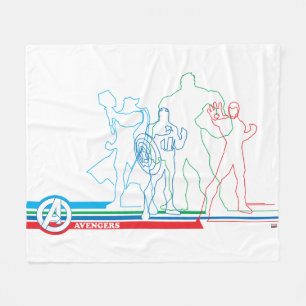 Avengers Classics   Retro Lineart Outline Fleece Blanket