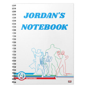 Avengers Classics Retro Lineart Outline Notebook
