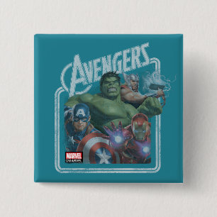 Avengers Classics Retro Throwback Avengers Art 2 Inch Square Button