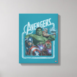 Avengers Classics Retro Throwback Avengers Art Canvas Print