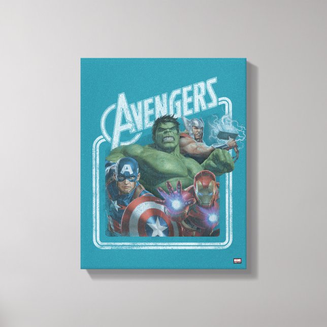 Avengers Classics | Retro Throwback Avengers Art Canvas Print (Front)