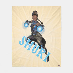 Avengers Classics   Shuri Leap With Gauntlets Fleece Blanket