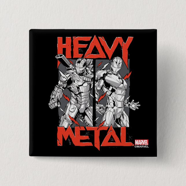 Avengers Classics | Stark Technology "Heavy Metal" 2 Inch Square Button (Front)
