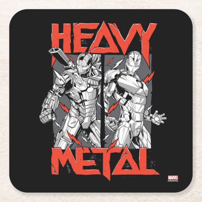 Avengers Classics | Stark Technology "Heavy Metal" Square Paper Coaster (Front)