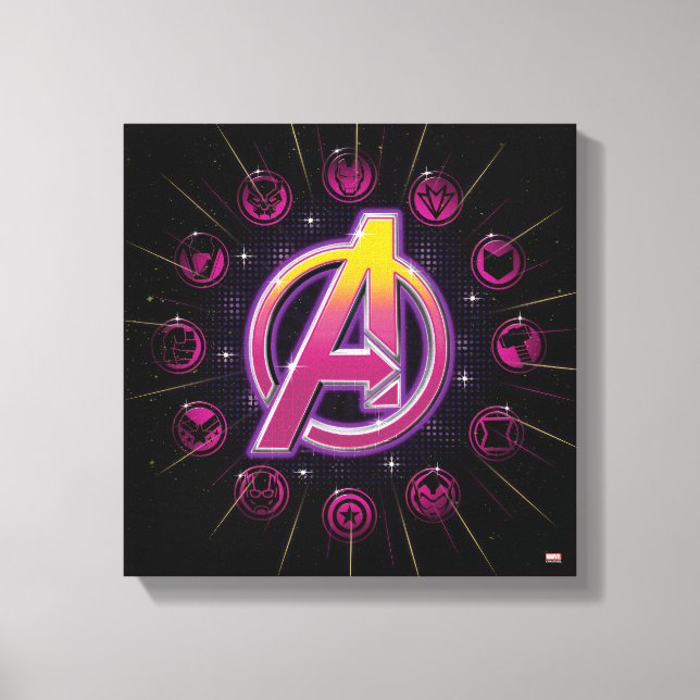 Avengers Classics | Stellar Avengers Icons Canvas Print (Front)