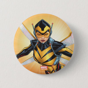 Avengers Classics   The Wasp Flying 2 Inch Round Button