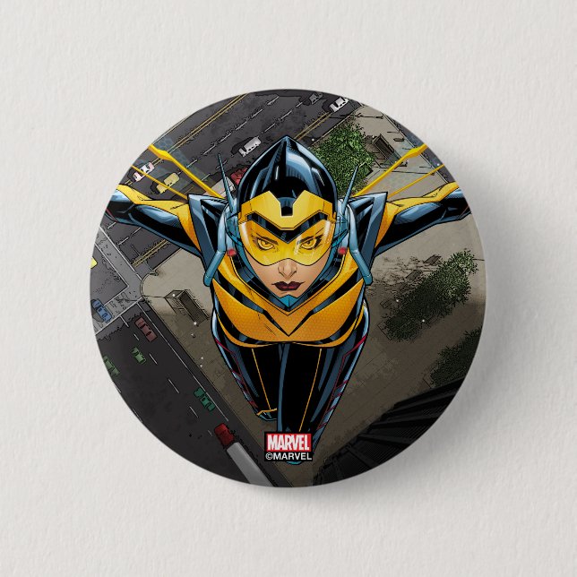 Avengers Classics | The Wasp Head-On 2 Inch Round Button (Front)