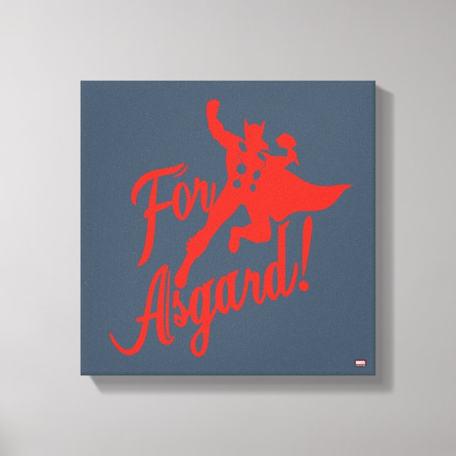 Avengers Classics | Thor "For Asgard" Silhouette Canvas Print (Front)