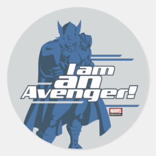 Avengers Classics   Thor "I Am" Graphic Classic Round Sticker