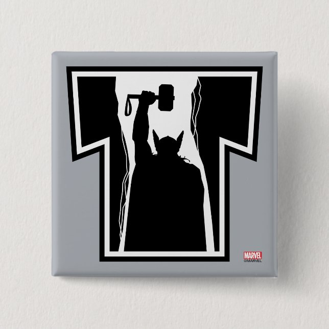 Avengers Classics | Thor Icon 2 Inch Square Button (Front)