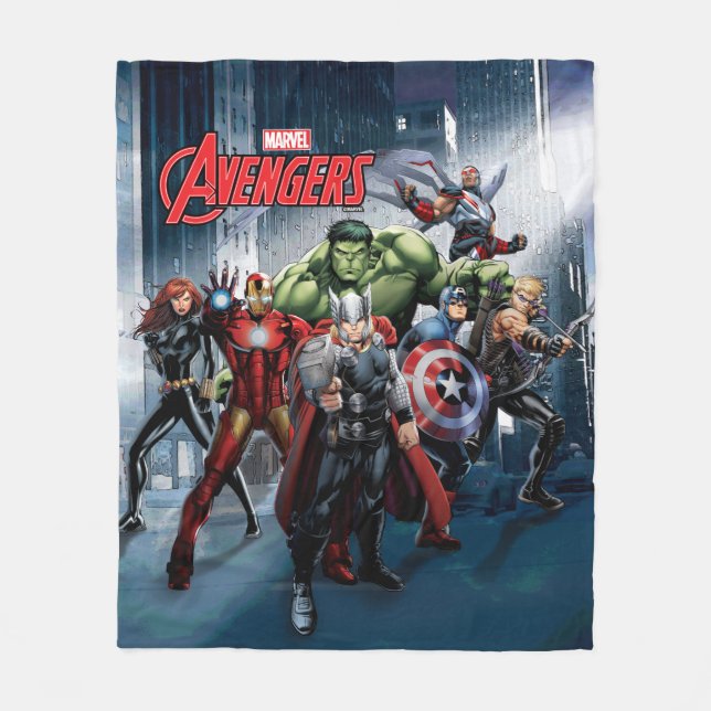 Avengers Classics | Thor Leading Avengers Fleece Blanket (Front)