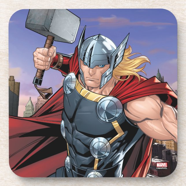 Avengers Classics | Thor Leaping With Mjolnir Coaster (Front)