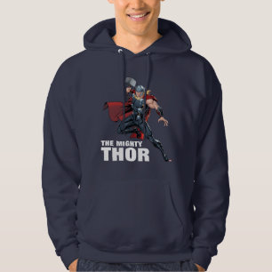 Avengers Classics Thor Leaping With Mjolnir Hoodie
